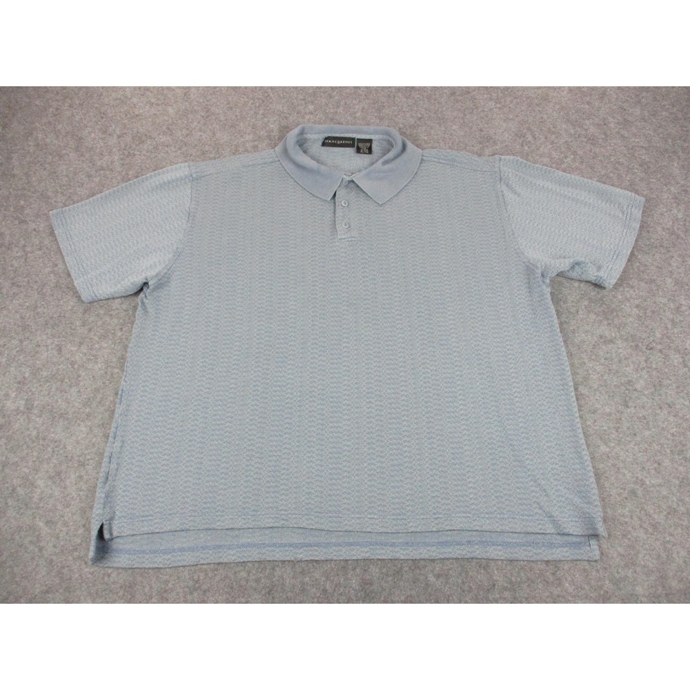 Jhane Barnes Polo Shirt Mens Extra Large‎ Blue Silk Knit Lightweight Golf